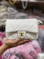 Chanel Quilted Lambskin Mini Square Classic Flap Bag - Image 6