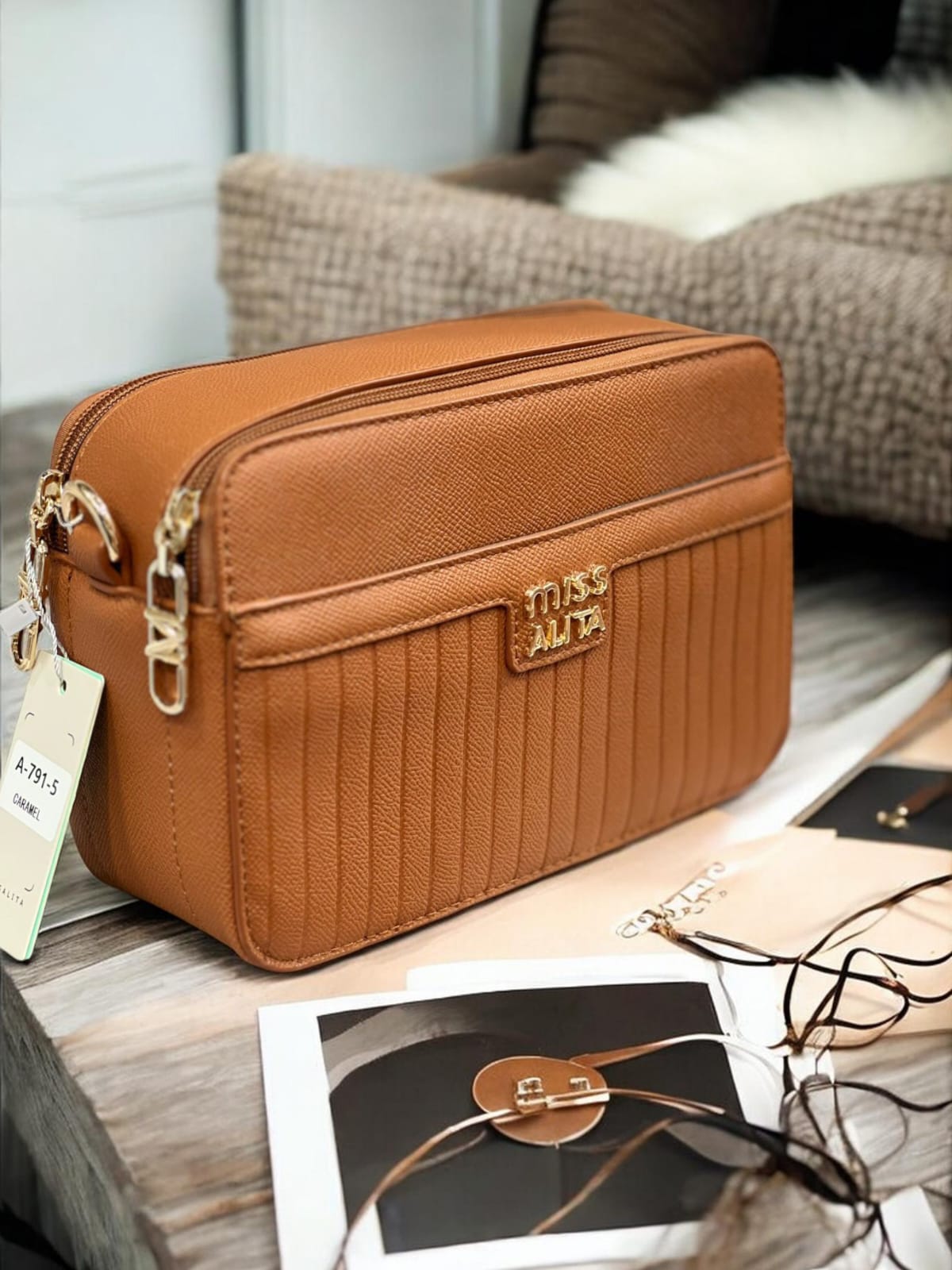 Miss Alita Women Sling Bag Crossbody Bag - Caramel Brown Miss Alita Women Sling Bag Crossbody Bag - Image 1